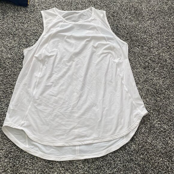 Lululemon Tops - Lululemon Top Women's White Tank Run Vent Shirt Gym Yoga